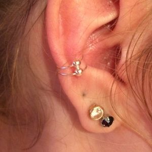 Sterling Silver Plain Ear Cuff Right Ear